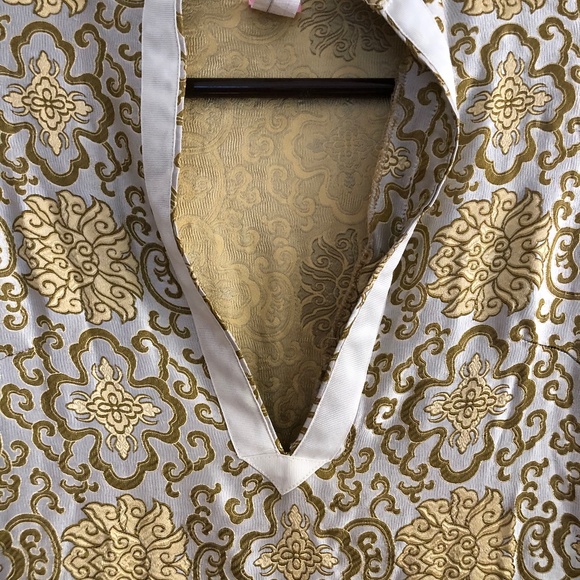 Vintage Silk Tunic w/ Gold Embroidery - Picture 3 of 11
